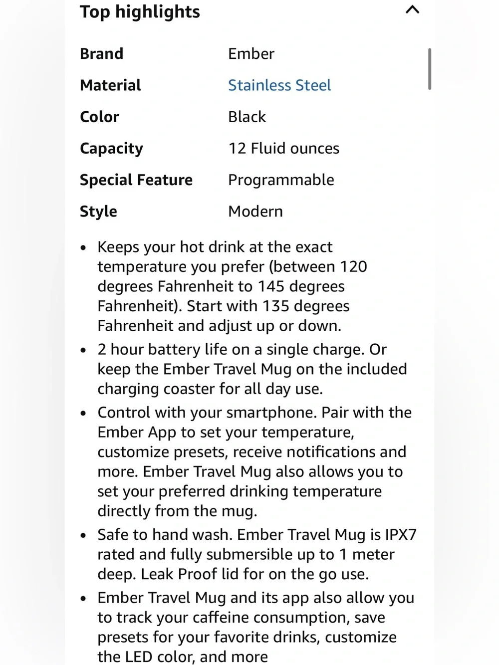 NEW Ember Temperature Control Travel Mug - Black